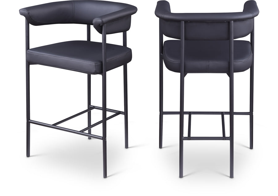 Malin Vegan Leather Upholstered Counter Stool — 428-C - Black - 428Black-C Double Chair