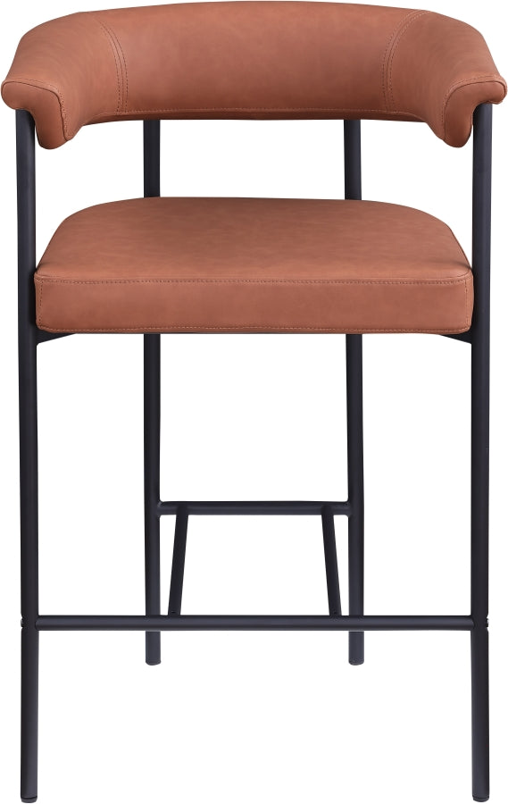Malin Vegan Leather Upholstered Counter Stool — 428-C - Cognac - 428Cognac-C alternate view 2
