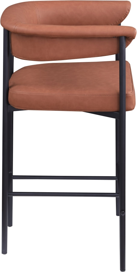 Malin Vegan Leather Upholstered Counter Stool — 428-C - Cognac - 428Cognac-C alternate view 3