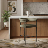 Malin Vegan Leather Upholstered Counter Stool — 428-C - Olive - 428Olive-C alternate view 1
