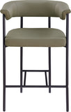 Malin Vegan Leather Upholstered Counter Stool — 428-C - Olive - 428Olive-C alternate view 2