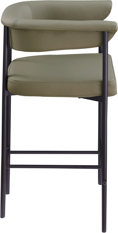 Malin Vegan Leather Upholstered Counter Stool — 428-C - Olive - 428Olive-C alternate view 3