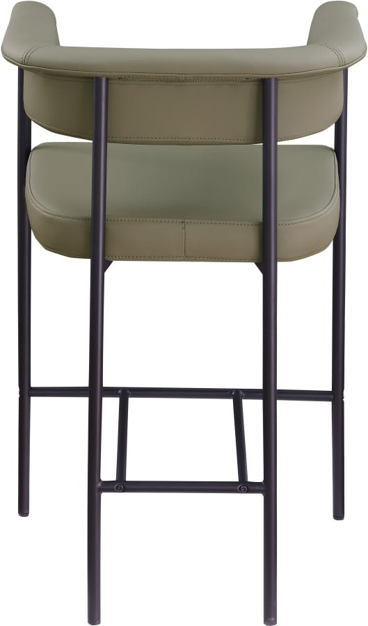 Malin Vegan Leather Upholstered Counter Stool — 428-C - Olive - 428Olive-C alternate view 4
