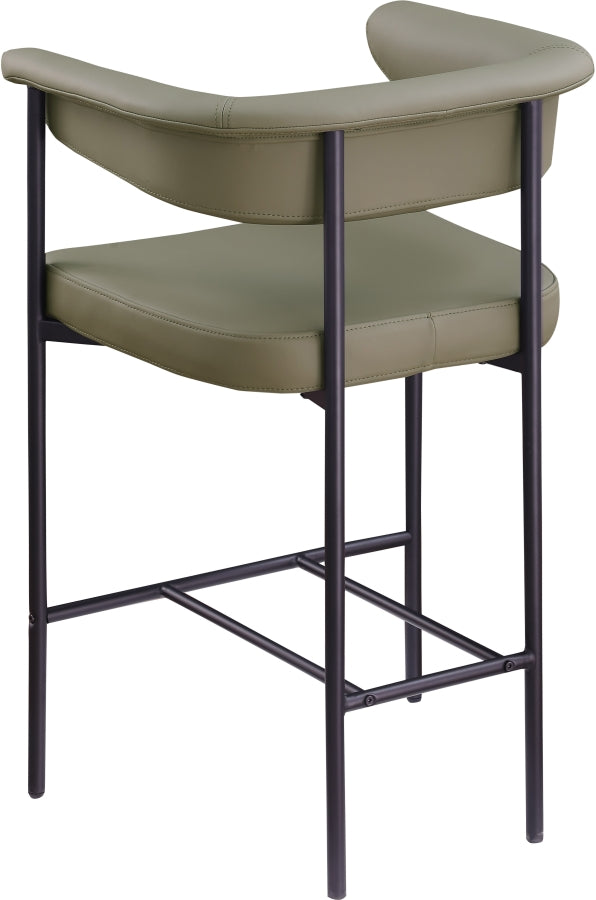 Malin Vegan Leather Upholstered Counter Stool — 428-C - Olive - 428Olive-C alternate view 5