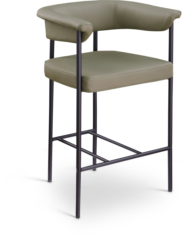 Malin Vegan Leather Upholstered Counter Stool — 428-C - Olive - 428Olive-C