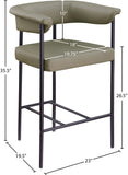 Malin Vegan Leather Upholstered Counter Stool — 428-C - Olive - 428Olive-C Dim