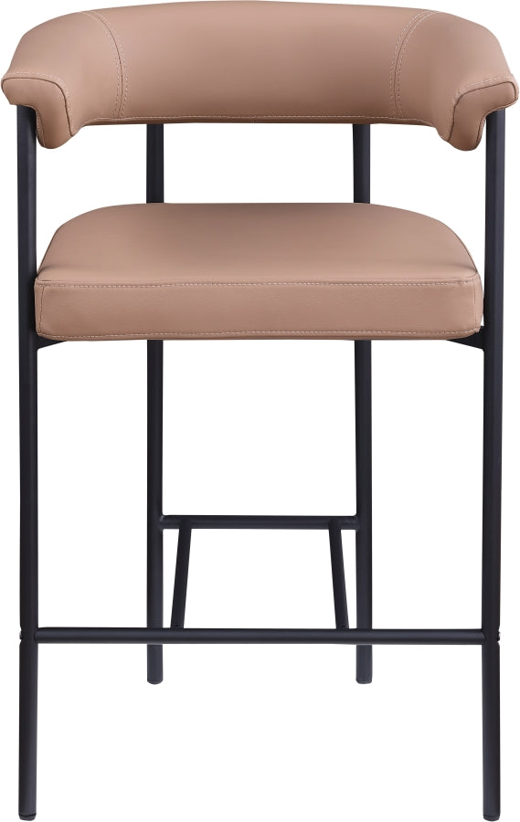 Malin Vegan Leather Upholstered Counter Stool — 428-C - Tan - 428Tan-C alternate view 2