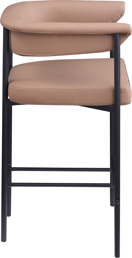 Malin Vegan Leather Upholstered Counter Stool — 428-C - Tan - 428Tan-C alternate view 3
