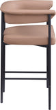 Malin Vegan Leather Upholstered Counter Stool — 428-C - Tan - 428Tan-C alternate view 3