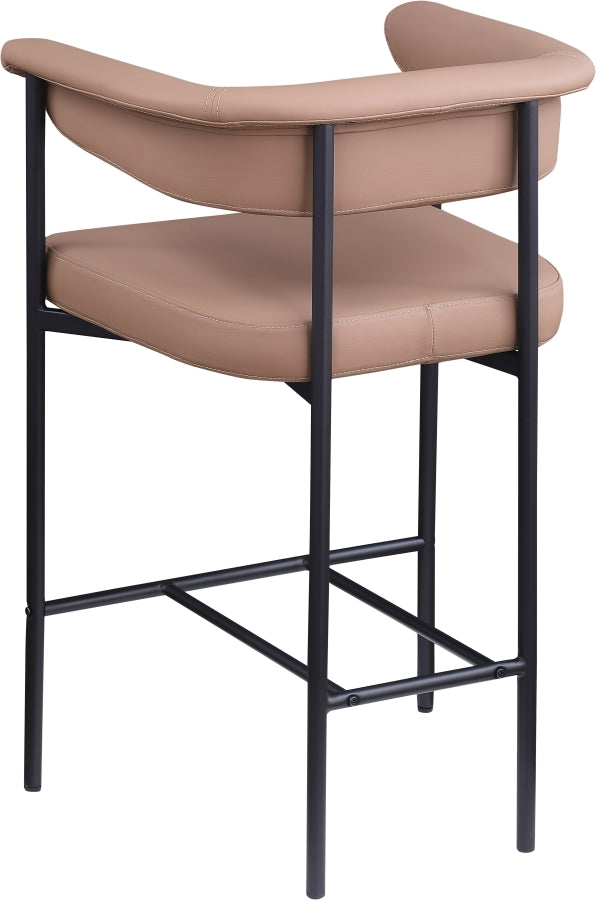 Malin Vegan Leather Upholstered Counter Stool — 428-C - Tan - 428Tan-C alternate view 5