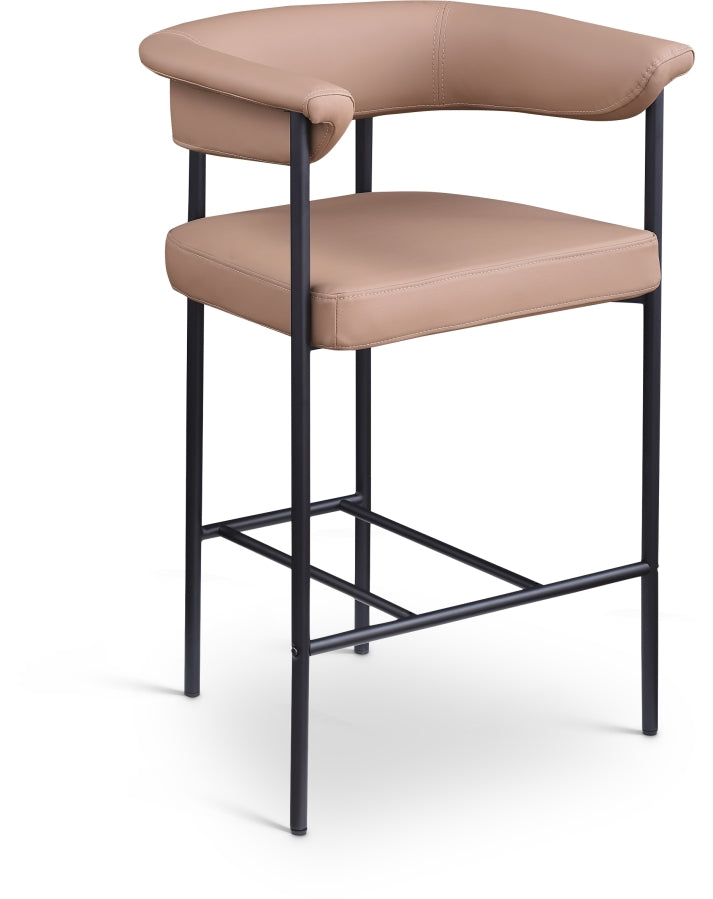 Malin Vegan Leather Upholstered Counter Stool — 428-C - Tan - 428Tan-C