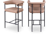 Malin Vegan Leather Upholstered Counter Stool — 428-C - Tan - 428Tan-C Double Chair