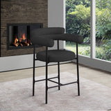 Blake Boucle Fabric Upholstered Counter Stool — 986-C - Black - 986Black-C alternate view 1