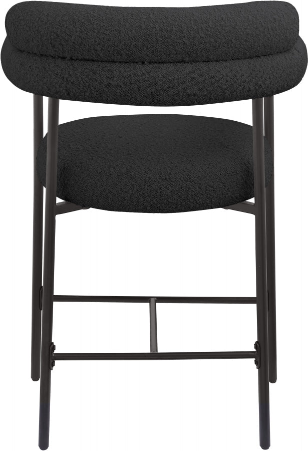 Blake Boucle Fabric Upholstered Counter Stool — 986-C - Black - 986Black-C alternate view 2