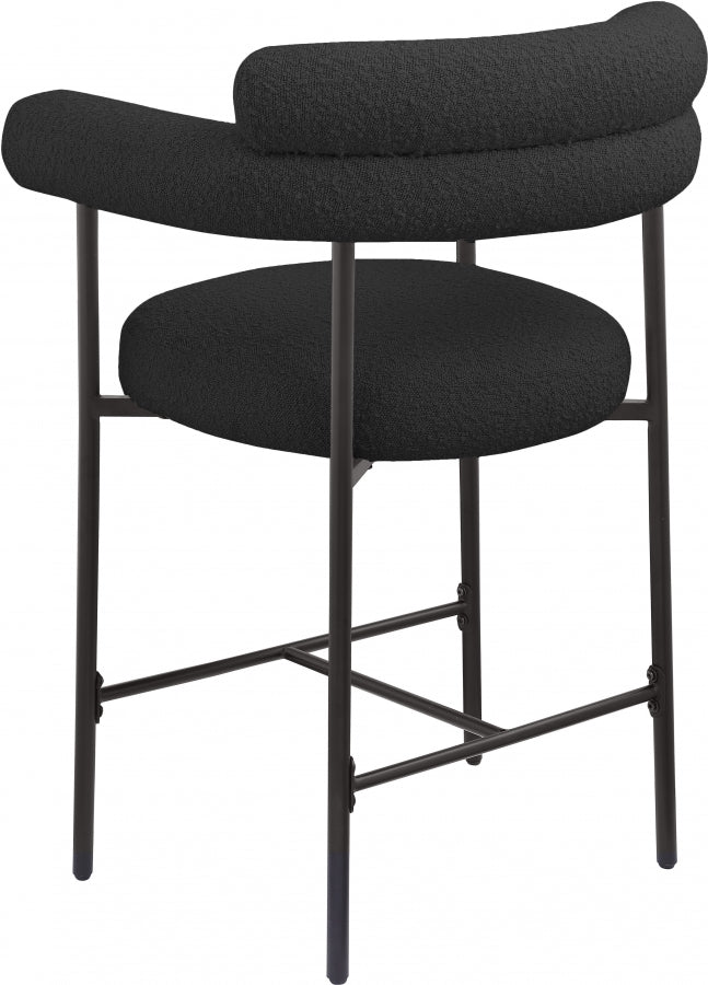 Blake Boucle Fabric Upholstered Counter Stool — 986-C - Black - 986Black-C alternate view 3