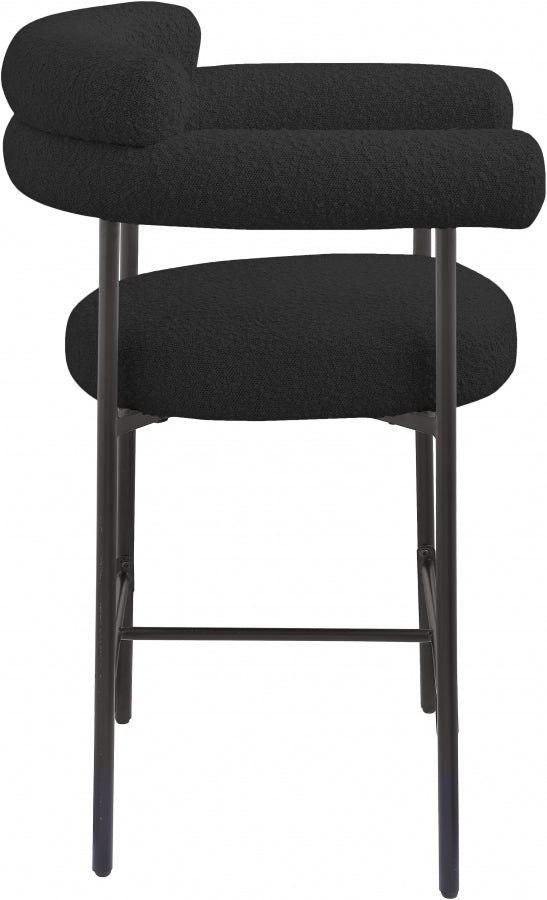 Blake Boucle Fabric Upholstered Counter Stool — 986-C - Black - 986Black-C alternate view 5