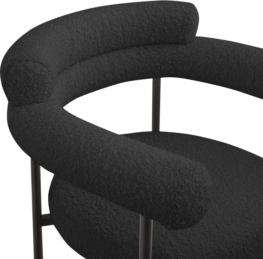 Blake Boucle Fabric Upholstered Counter Stool — 986-C - Black - 986Black-C alternate view 6