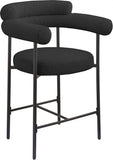 Blake Boucle Fabric Upholstered Counter Stool — 986-C - Black - 986Black-C