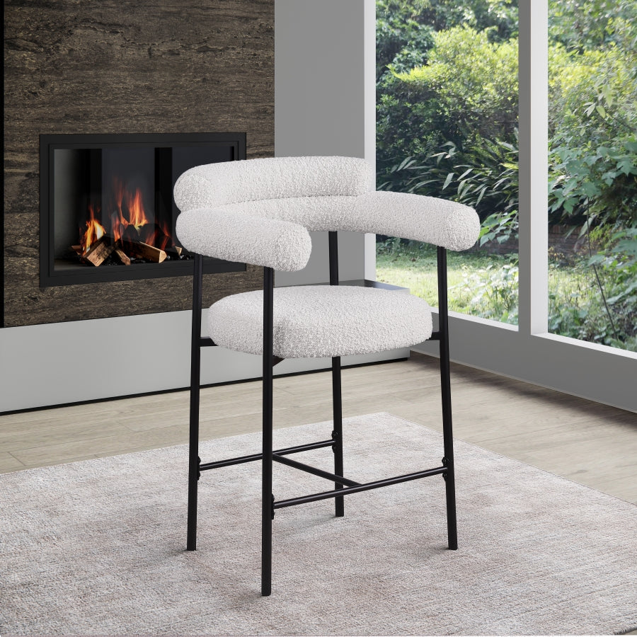 Blake Boucle Fabric Upholstered Counter Stool — 986-C - Cream - 986Cream-C alternate view 1