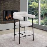 Blake Boucle Fabric Upholstered Counter Stool — 986-C - Cream - 986Cream-C alternate view 1