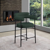 Blake Boucle Fabric Upholstered Counter Stool — 986-C - Green - 986Green-C alternate view 1