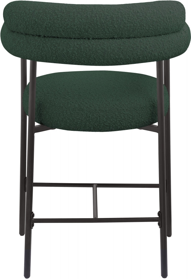 Blake Boucle Fabric Upholstered Counter Stool — 986-C - Green - 986Green-C alternate view 2