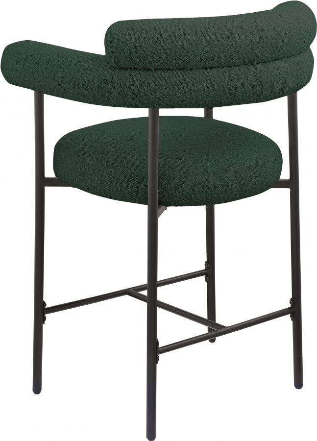 Blake Boucle Fabric Upholstered Counter Stool — 986-C - Green - 986Green-C alternate view 3
