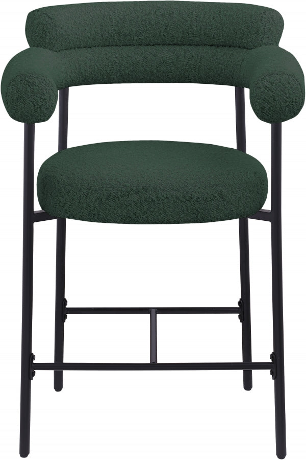 Blake Boucle Fabric Upholstered Counter Stool — 986-C - Green - 986Green-C alternate view 4