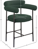 Blake Boucle Fabric Upholstered Counter Stool — 986-C - Green - 986Green-C Dim