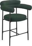 Blake Boucle Fabric Upholstered Counter Stool — 986-C - Green - 986Green-C