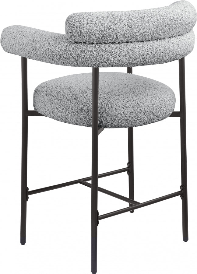 Blake Boucle Fabric Upholstered Counter Stool — 986-C - Grey - 986Grey-C alternate view 3