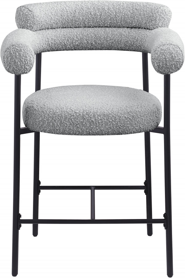 Blake Boucle Fabric Upholstered Counter Stool — 986-C - Grey - 986Grey-C alternate view 4