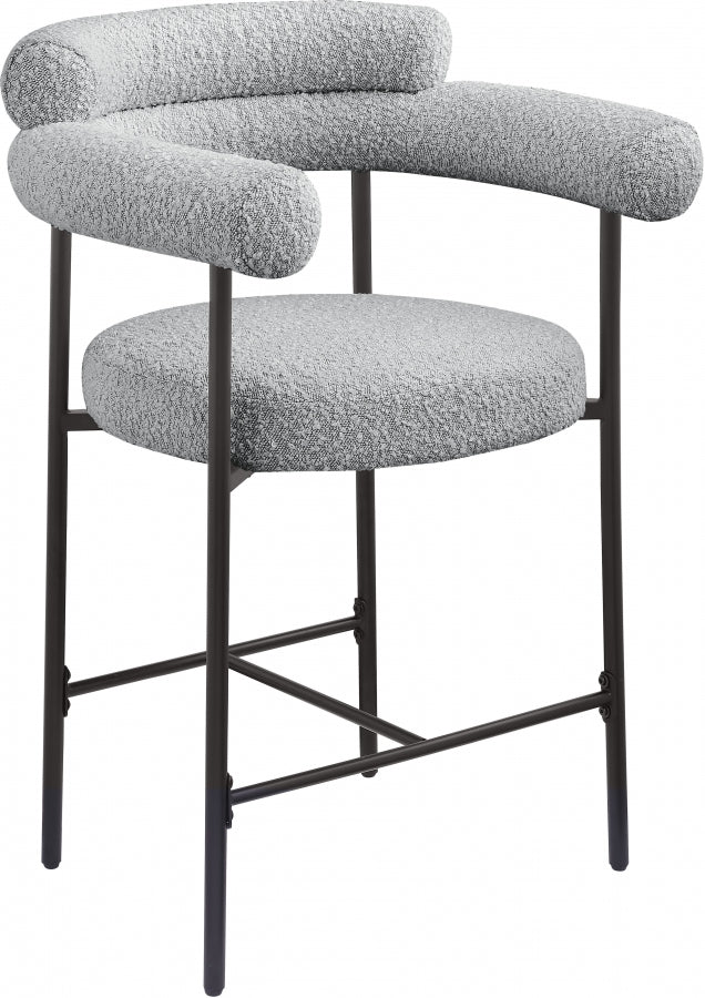 Blake Boucle Fabric Upholstered Counter Stool — 986-C - Grey - 986Grey-C