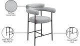 Blake Boucle Fabric Upholstered Counter Stool — 986-C - Grey - 986Grey-C Infographic