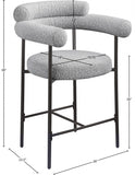 Blake Boucle Fabric Upholstered Counter Stool — 986-C - Grey - 986Grey-C Dim