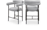 Blake Boucle Fabric Upholstered Counter Stool — 986-C - Grey - 986Grey-C Double Chair