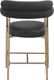 Blake Vegan Leather And Boucle Fabric Upholstered Counter Stool — 994-C - Black - 994Black-C alternate view 2