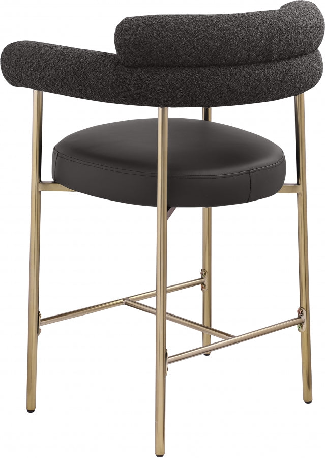 Blake Vegan Leather And Boucle Fabric Upholstered Counter Stool — 994-C - Black - 994Black-C alternate view 3