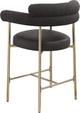 Blake Vegan Leather And Boucle Fabric Upholstered Counter Stool — 994-C - Black - 994Black-C alternate view 3