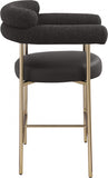 Blake Vegan Leather And Boucle Fabric Upholstered Counter Stool — 994-C - Black - 994Black-C alternate view 5