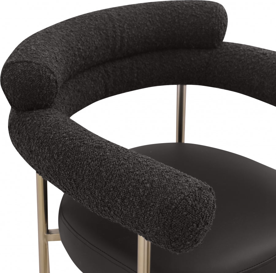 Blake Vegan Leather And Boucle Fabric Upholstered Counter Stool — 994-C - Black - 994Black-C alternate view 6
