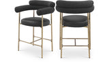 Blake Vegan Leather And Boucle Fabric Upholstered Counter Stool — 994-C - Black - 994Black-C Double Chair