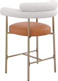 Blake Vegan Leather And Boucle Fabric Upholstered Counter Stool — 994-C - Cognac - 994Cognac-C alternate view 3
