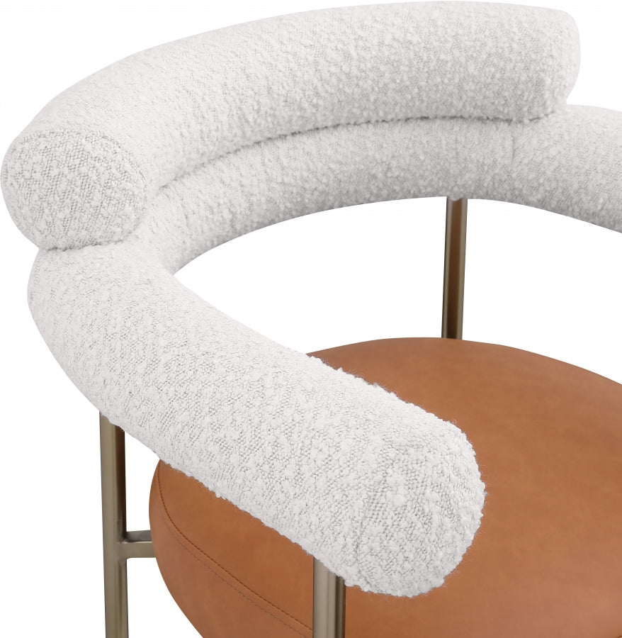 Blake Vegan Leather And Boucle Fabric Upholstered Counter Stool — 994-C - Cognac - 994Cognac-C alternate view 6