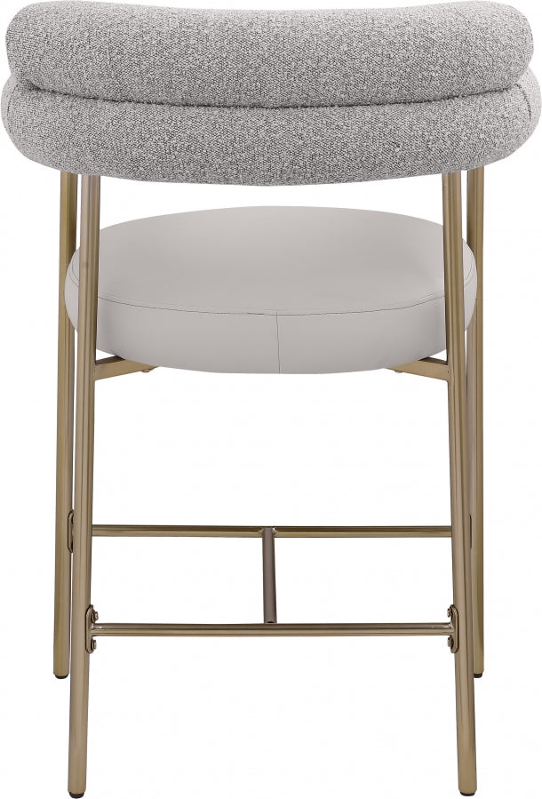 Blake Vegan Leather And Boucle Fabric Upholstered Counter Stool — 994-C - Taupe - 994Taupe-C alternate view 2