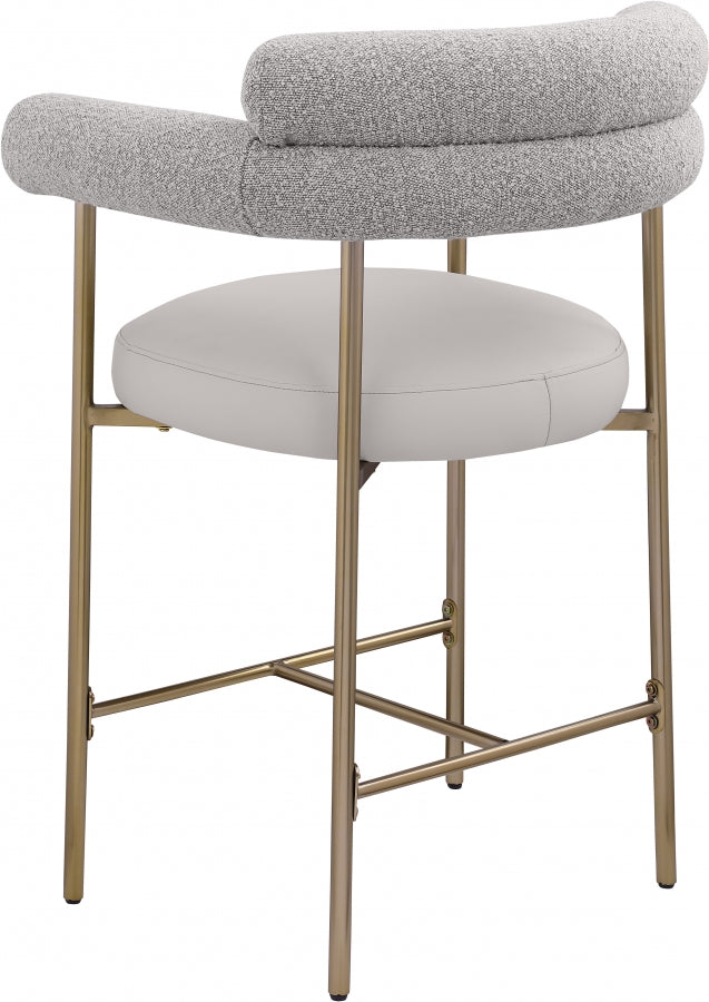 Blake Vegan Leather And Boucle Fabric Upholstered Counter Stool — 994-C - Taupe - 994Taupe-C alternate view 3