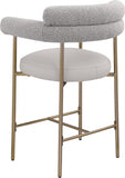 Blake Vegan Leather And Boucle Fabric Upholstered Counter Stool — 994-C - Taupe - 994Taupe-C alternate view 3