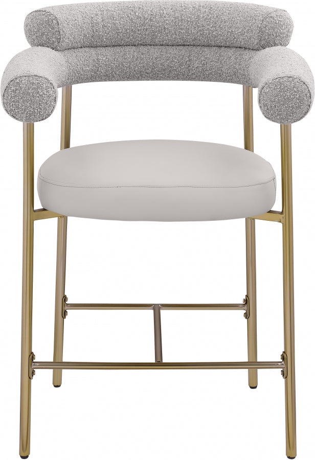 Blake Vegan Leather And Boucle Fabric Upholstered Counter Stool — 994-C - Taupe - 994Taupe-C alternate view 4