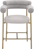 Blake Vegan Leather And Boucle Fabric Upholstered Counter Stool — 994-C - Taupe - 994Taupe-C alternate view 4