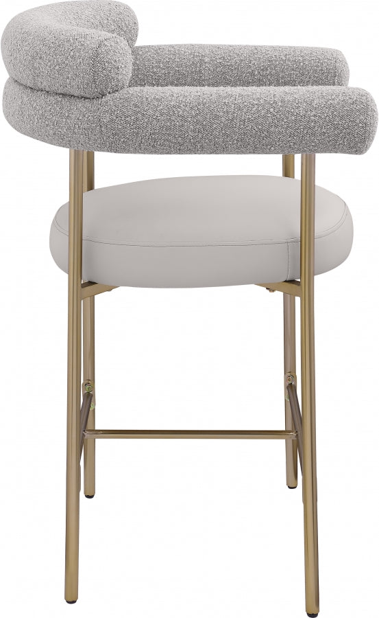 Blake Vegan Leather And Boucle Fabric Upholstered Counter Stool — 994-C - Taupe - 994Taupe-C alternate view 5